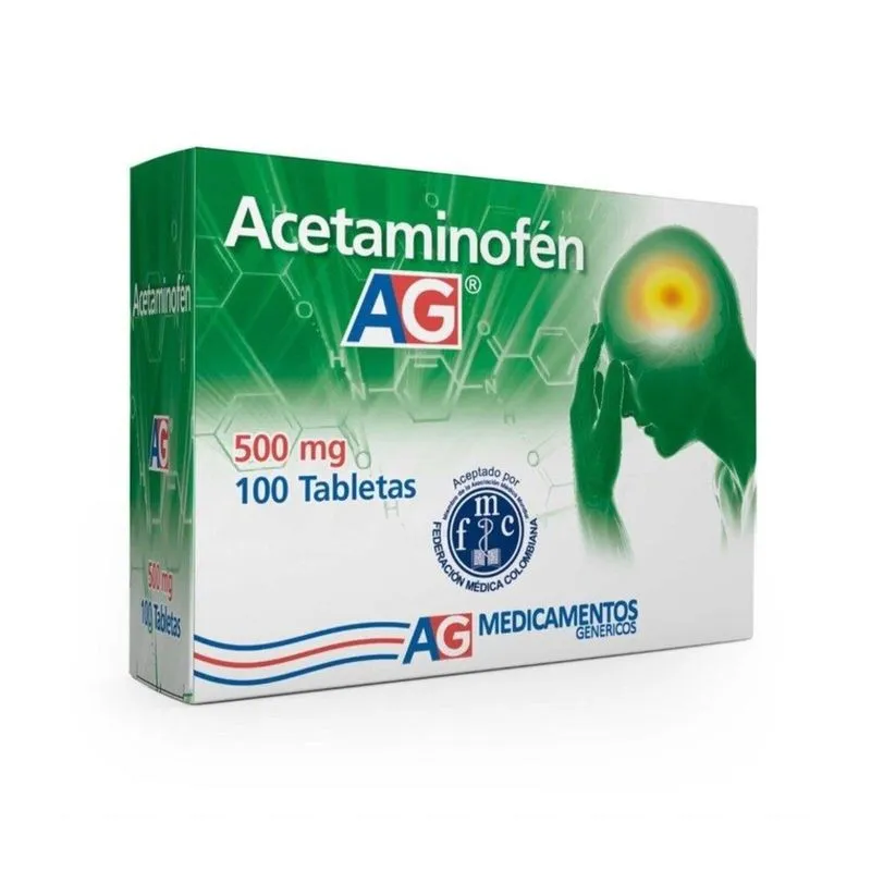 ACETAMINOFEN 500 MG X 100 TAB AMG