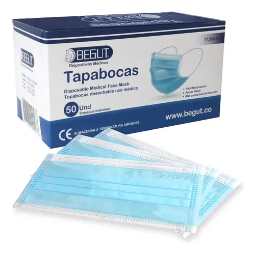 CAJA TAPABOCAS AZUL X 50UND BEGUT