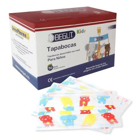 CAJA TAPABOCAS NIÑOS X 50UND BEGUT