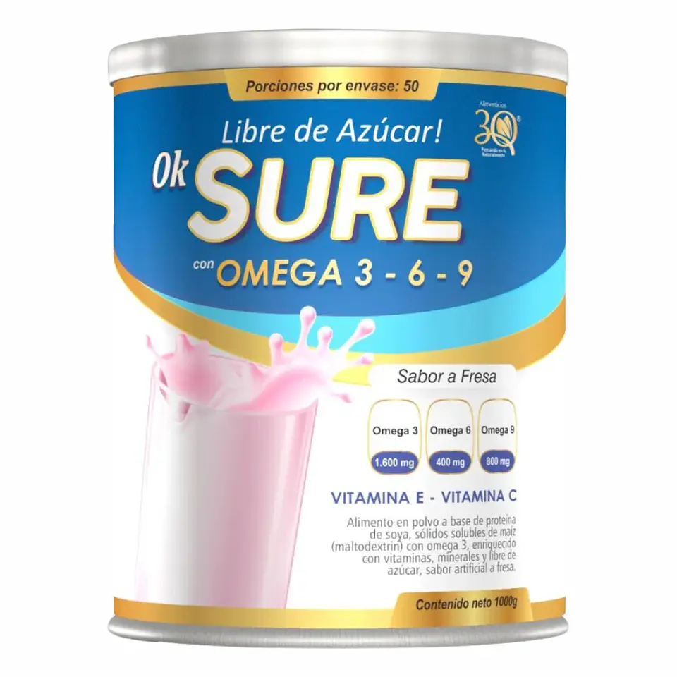 OK SURE (OMEGA-3-6-9) X 1000 GR FRESA