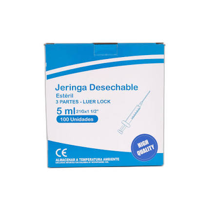 JERINGA 5 ML CAJA X 100 UNID BEGUT