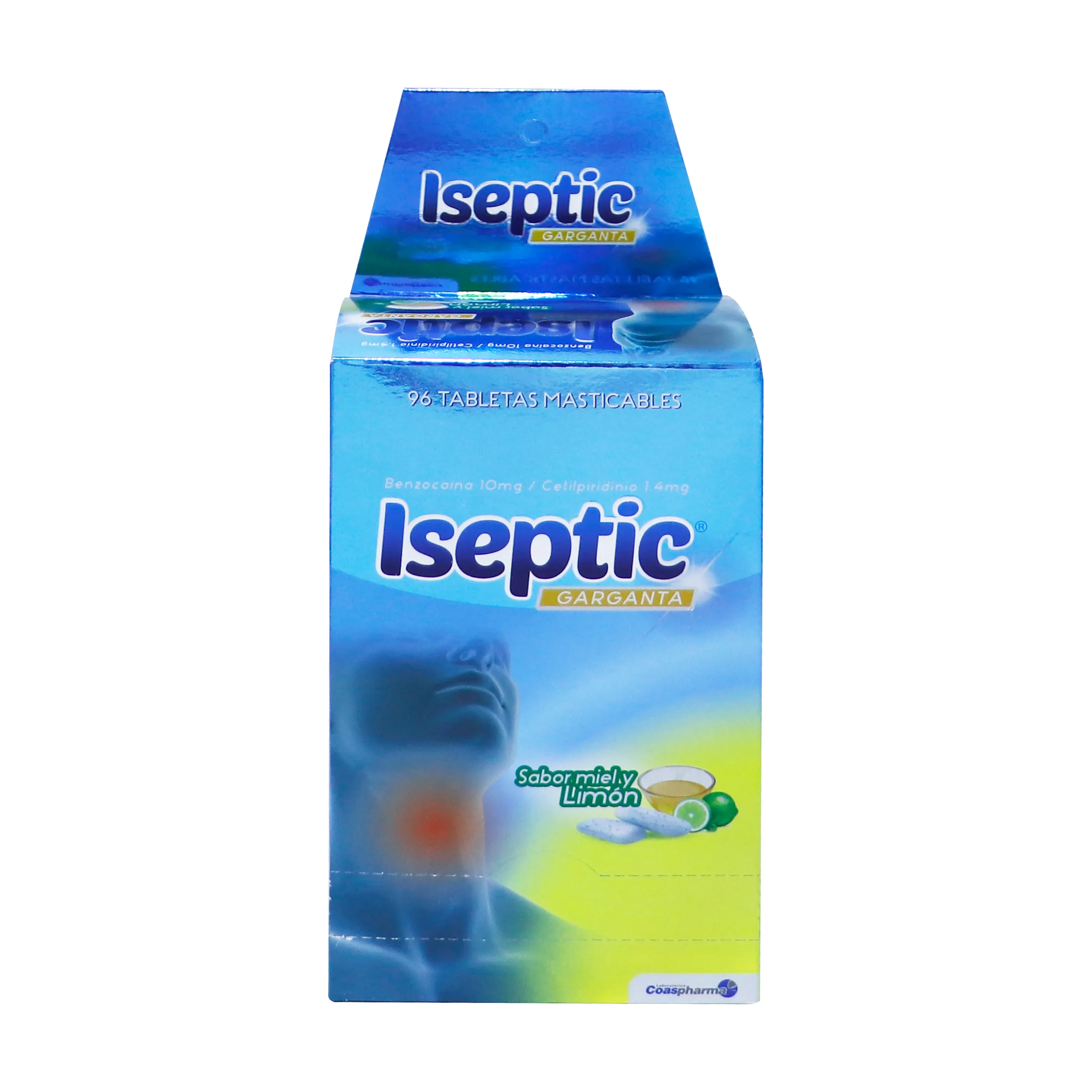 ISEPTIC GARGANTA X 96 TAB MIEL Y LIMON