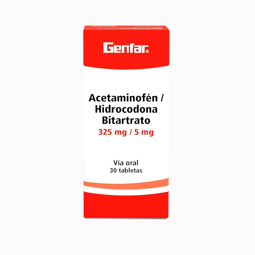 ACETAMINOF+HIDROCODONA BITART X30 GENFAR