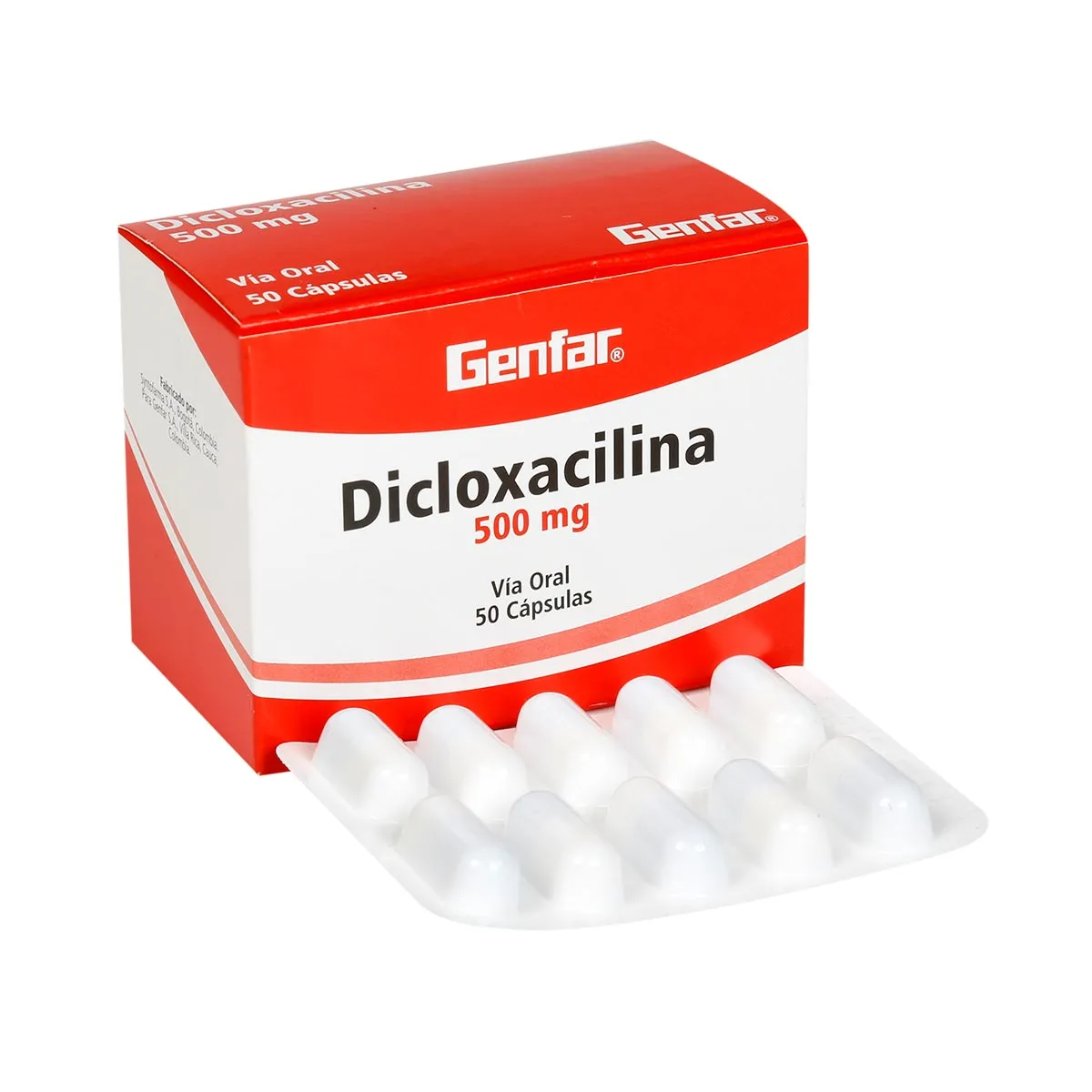 DICLOXACILINA 500 MG X 50 CAPS GENFAR