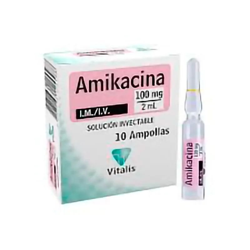AMIKACINA 100 MG/2 ML X 10 AMP VITALIS
