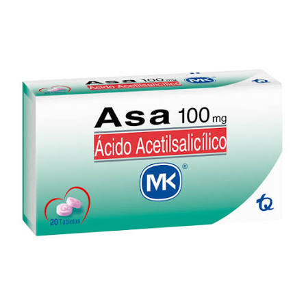 ASA (ACIDO ACETILSAL) 100 MG X 20 TAB MK
