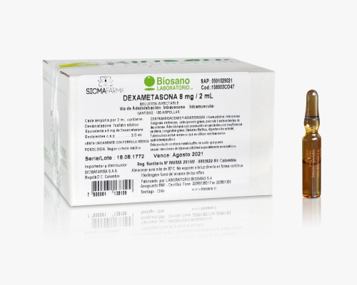 DEXAMETASONA 8MG /2 ML X 100 AMP BIOSANO