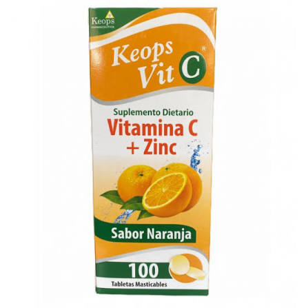 KEOPS VIT C + ZINC NARANJA X 100 TBL