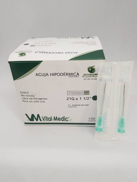 AGUJA HIPODERMICA 21G X 1 1/2" X 10 UND