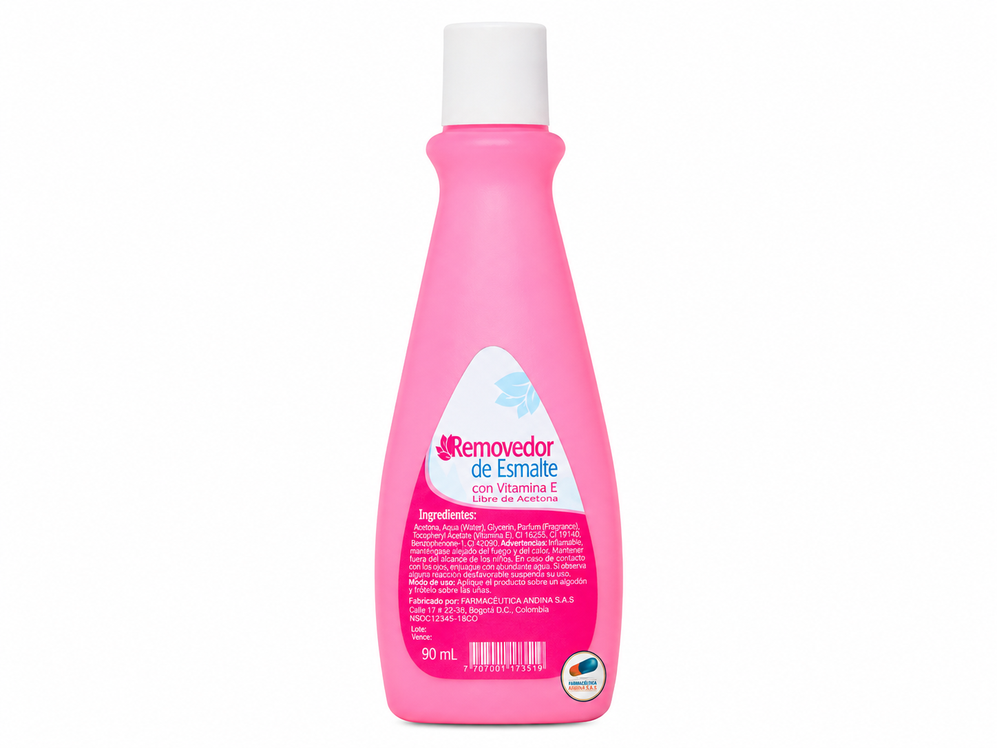REMOVEDOR DE ESMALTE ROSADO+VIT E X 90ML