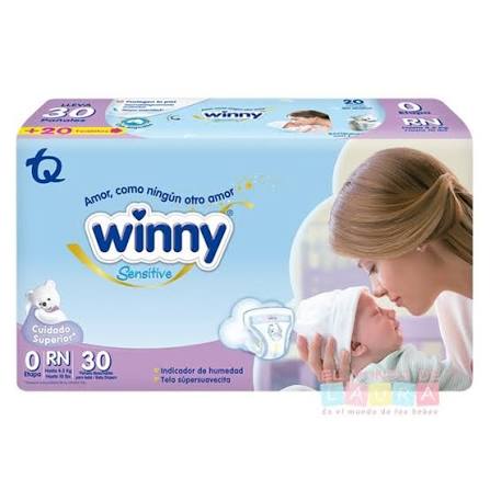 PAÑALES WINNY SENSITIVE ETAPA 0 X 30 UND