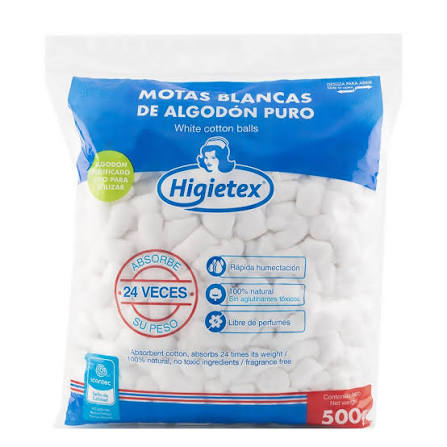 ALGODON MOTAS BLANCAS X 500 GR